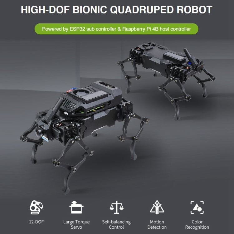 Waveshare WAVEGO 12-DOF Bionic Dog-Like Robot, Extension Pack(UK Plug) - free shipping - PMC Jewellery - Order now!
