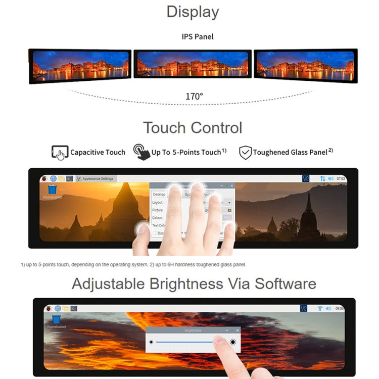 WAVESHARE 11.9 inch Capacitive Touch Display For Raspberry Pi, 320 x 1480, IPS, DSI Interface - LCD & LED Display Module by WAVESHARE | Online Shopping South Africa | PMC Jewellery | Buy Now Pay Later Mobicred