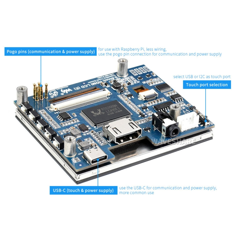 Waveshare 3.5 inch HDMI Capacitive Touch IPS LCD Display (E), 640 x 480, Audio Jack - Modules Expansions Accessories by WAVESHARE | Online Shopping South Africa | PMC Jewellery | Buy Now Pay Later Mobicred