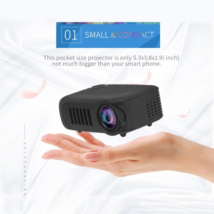 A2000 Portable Projector 800 Lumen LCD Home Theater Video Projector, Support 1080P, AU Plug (Yellow) - LED Projector by PMC Jewellery | Online Shopping South Africa | PMC Jewellery | Buy Now Pay Later Mobicred