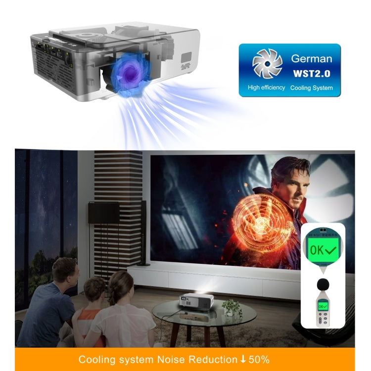 T6 2000ANSI Lumens Mini Theater Projector, Android 7.1 RK3128 Quad Core, 1GB+8GB, AU Plug(Red) - LED Projector by PMC Jewellery | Online Shopping South Africa | PMC Jewellery | Buy Now Pay Later Mobicred