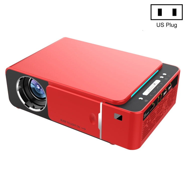 T6 2000ANSI Lumens Mini Theater Projector, Android 7.1 RK3128 Quad Core, 1GB+8GB, US Plug(Red) - LED Projector by PMC Jewellery | Online Shopping South Africa | PMC Jewellery | Buy Now Pay Later Mobicred