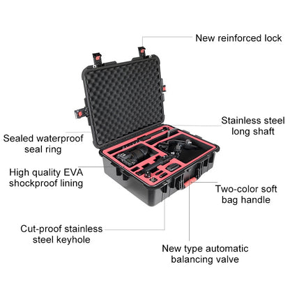 PGYTECH P-RH-001 Shockproof Waterproof Explosion-proof Hard Box Carrying Case for DJI Ronin-S, Size: 63.4x50.3cm(Black) -  by PGYTECH | Online Shopping South Africa | PMC Jewellery | Buy Now Pay Later Mobicred