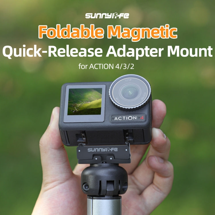 Sunnylife AD691 Magnetic Adapter Mount for DJI Action 2 / Osmo Action 3 / 4 (Black) -  by Sunnylife | Online Shopping South Africa | PMC Jewellery | Buy Now Pay Later Mobicred