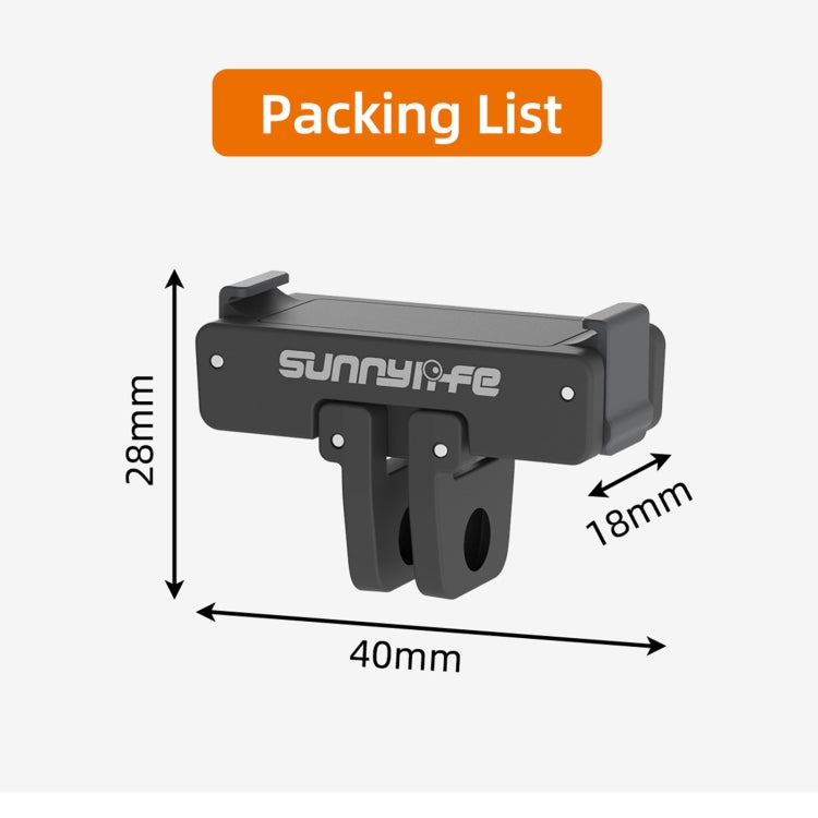 Sunnylife AD691 Magnetic Adapter Mount for DJI Action 2 / Osmo Action 3 / 4 (Black) -  by Sunnylife | Online Shopping South Africa | PMC Jewellery | Buy Now Pay Later Mobicred