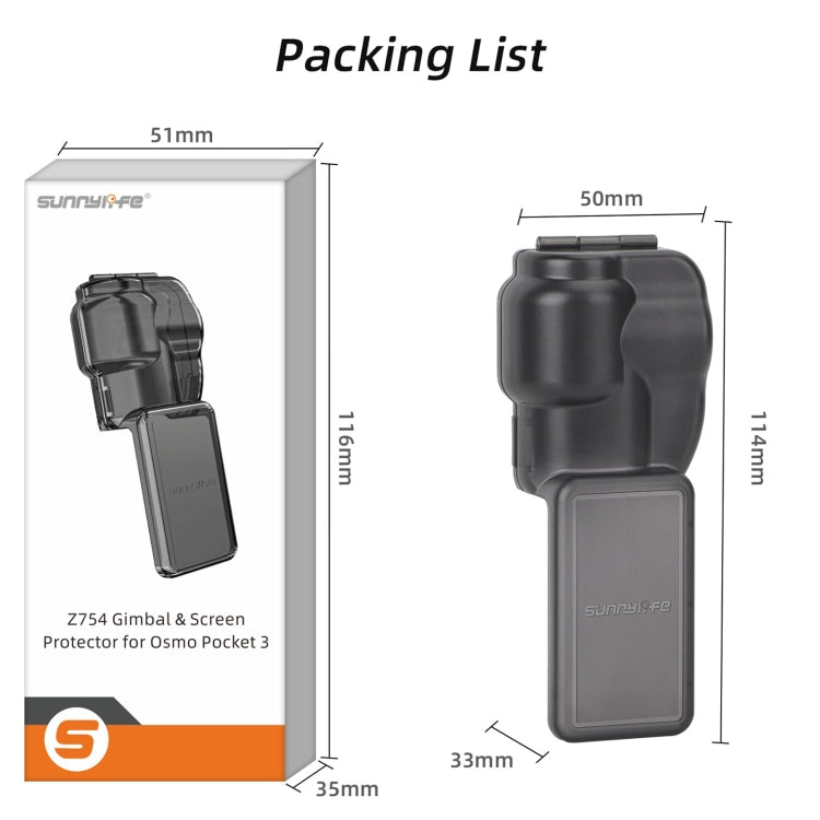 For DJI OSMO Pocket 3 Sunnylife Integrated Gimbal Cover Camera Protector (Black) - Mount & Holder by Sunnylife | Online Shopping South Africa | PMC TechLife | Buy Now Pay Later Mobicred