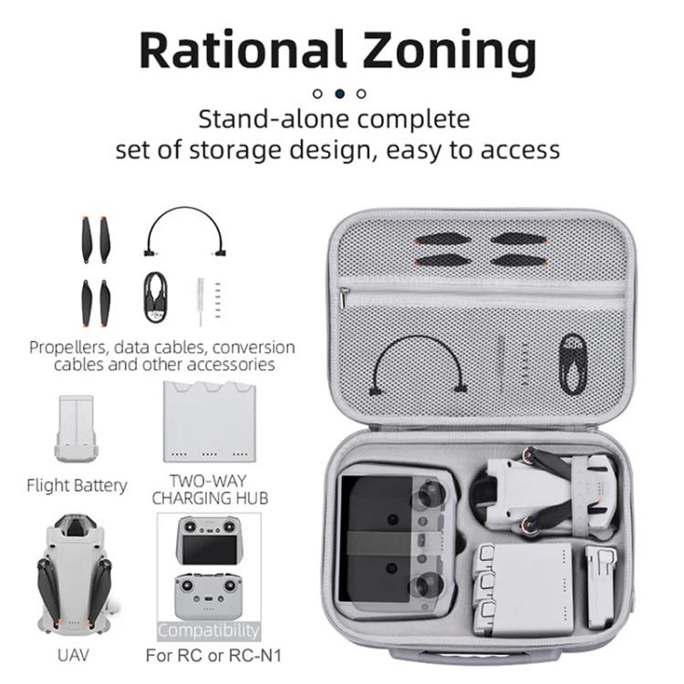 For DJI Mini 3 / 3 Pro BRDRC Shoulder Drone Remote Control Storage Carrying Bag (Grey) - free shipping - PMC TechLife - Order now!