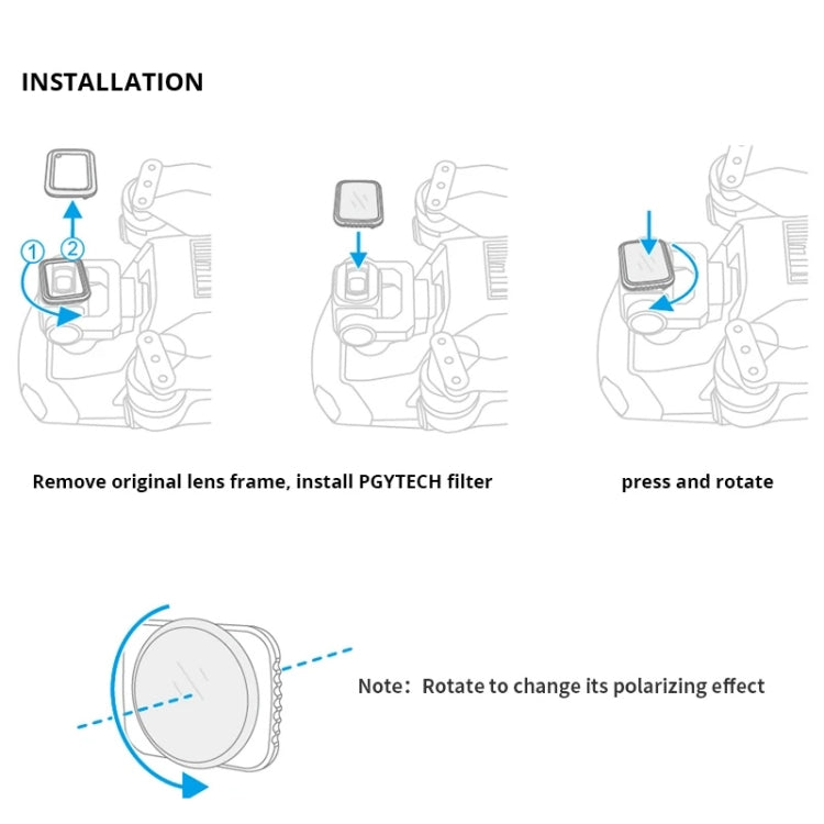 4 PCS PGYTECH P-16A-034 ND8 / 16 / 32 / 64 Lens Filter for DJI Mavic Air 2 Drone Accessories - Lens Hood by PGYTECH | Online Shopping South Africa | PMC Jewellery | Buy Now Pay Later Mobicred