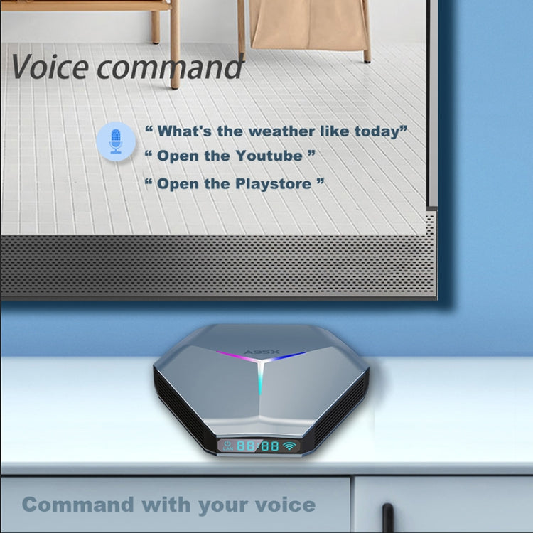 A95X F4 8K UHD Smart TV BOX Android 10.0 Media Player with Remote Control, Amlogic S905X4 Quad Core Cortex-A55 up to 2.0GHz, RAM: 4GB, ROM: 128GB, 2.4GHz/5GHz WiFi, Bluetooth, AU Plug(Metallic Blue) - Amlogic S905 by PMC Jewellery | Online Shopping South Africa | PMC Jewellery | Buy Now Pay Later Mobicred