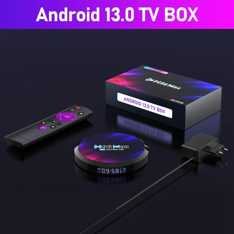 H96 Max 8K Ultra HD Smart TV Box Android 13.0 Media Player with Remote Control, RK3528 Quad-Core, 4GB+32GB(UK Plug) - RK3318 by PMC Jewellery | Online Shopping South Africa | PMC Jewellery | Buy Now Pay Later Mobicred