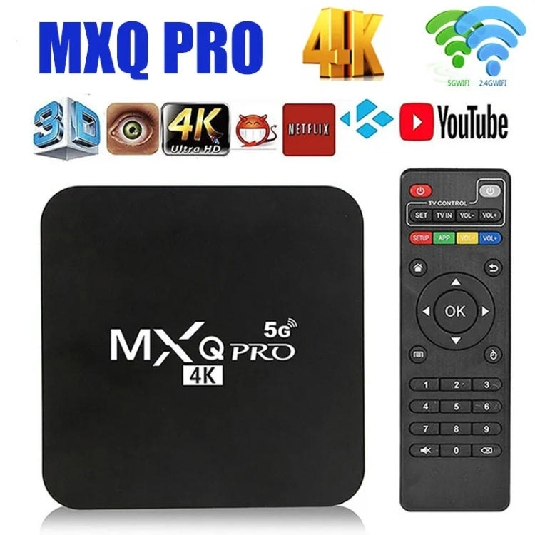 MXQ Pro 4K TV Box Rockchip RK3228A Quad Core CPU Android 7.1, 1GB+8GB wtih Remote Control, US Plug - RK3228A by PMC TechLife | Online Shopping South Africa | PMC TechLife | Buy Now Pay Later Mobicred