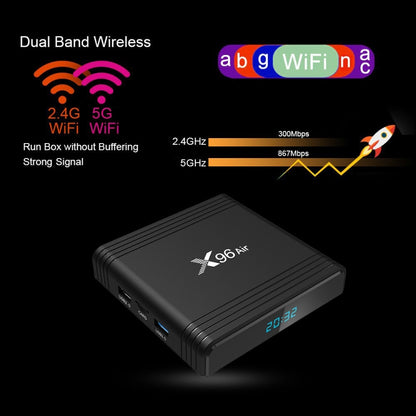 X96 Air 8K Smart TV BOX Android 9.0 Media Player with Remote Control, Quad-core Amlogic S905X3, RAM: 2GB, ROM: 16GB, Dual Band WiFi, AU Plug - Amlogic S905 by PMC Jewellery | Online Shopping South Africa | PMC Jewellery | Buy Now Pay Later Mobicred