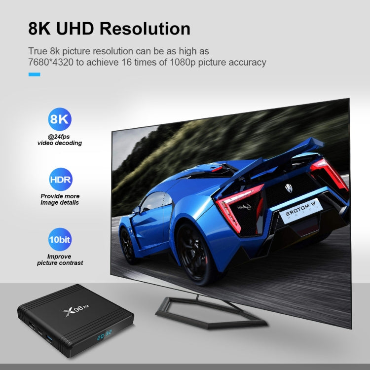 X96 Air 8K Smart TV BOX Android 9.0 Media Player with Remote Control, Quad-core Amlogic S905X3, RAM: 4GB, ROM: 64GB, Dual Band WiFi, Bluetooth, AU Plug - Amlogic S905 by PMC Jewellery | Online Shopping South Africa | PMC Jewellery | Buy Now Pay Later Mobicred