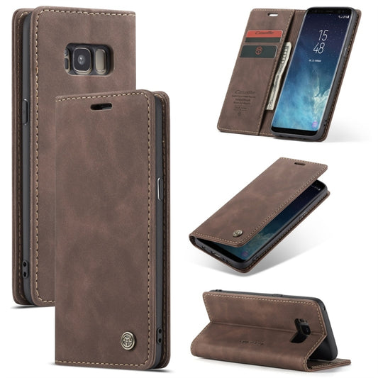 CaseMe-013 Multifunctional Retro Frosted Horizontal Flip Leather Case with Card Slot & Holder & Wallet for Galaxy S8(Coffee) - Galaxy Phone Cases by CaseMe | Online Shopping South Africa | PMC Jewellery | Buy Now Pay Later Mobicred