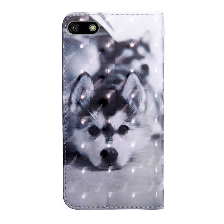 3D Painting Pattern Coloured Drawing Horizontal Flip TPU + PU Leather Case with Holder & Card Slots & Wallet For Huawei Y5 Lite 2018 / Y5 2018(Husky) - Huawei Cases by PMC Jewellery | Online Shopping South Africa | PMC Jewellery | Buy Now Pay Later Mobicred