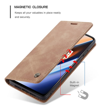 CaseMe-013 Multi-functional Retro Frosted Horizontal Flip Leather Case with Card Slot & Holder & Wallet For OnePlus 7(Brown) - OnePlus Cases by CaseMe | Online Shopping South Africa | PMC Jewellery | Buy Now Pay Later Mobicred