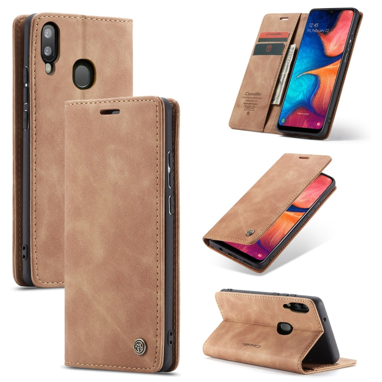 CaseMe-013 Multi-functional Retro Frosted Horizontal Flip Leather Case with Card Slot & Holder & Wallet For Galaxy A20e(Brown) - Galaxy Phone Cases by CaseMe | Online Shopping South Africa | PMC Jewellery | Buy Now Pay Later Mobicred