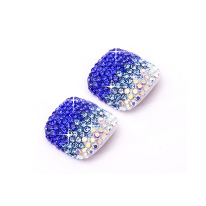 2 PCS Crystal Fake Nail Art Tips Rhinestone Full Cover Toenails Decals Stickers(NO:28) - Nail Stickers by PMC Jewellery | Online Shopping South Africa | PMC Jewellery | Buy Now Pay Later Mobicred