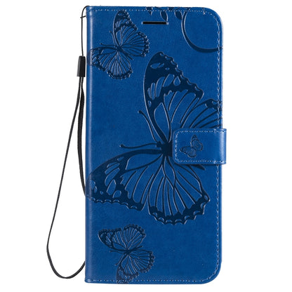 Pressed Printing Butterfly Pattern Horizontal Flip PU Leather Case with Holder & Card Slots & Wallet & Lanyard For Huawei P Smart Z / Y9 Prime 2019(Blue) - Huawei Cases by PMC Jewellery | Online Shopping South Africa | PMC Jewellery | Buy Now Pay Later Mobicred