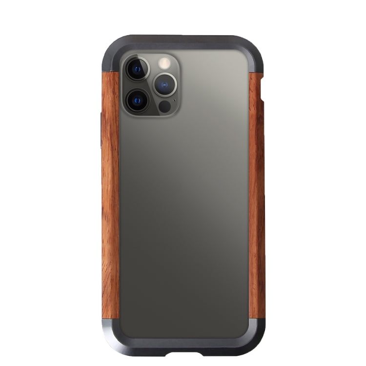 For iPhone 12 / 12 Pro R-JUST Metal + Wood Frame Protective Case - iPhone 12 / 12 Pro Cases by R-JUST | Online Shopping South Africa | PMC Jewellery | Buy Now Pay Later Mobicred