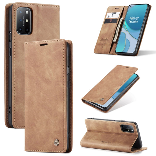 For OnePlus 8T CaseMe-013 Multifunctional Retro Frosted Horizontal Flip Leather Case with Card Slot & Holder & Wallet(Brown) - OnePlus Cases by CaseMe | Online Shopping South Africa | PMC Jewellery | Buy Now Pay Later Mobicred