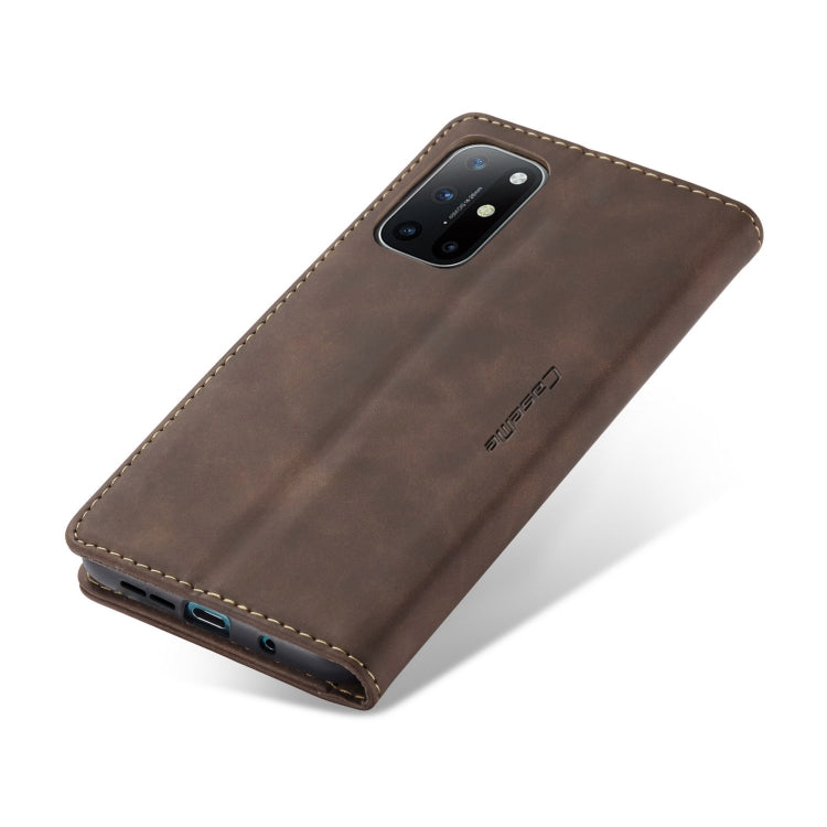 For OnePlus 8T CaseMe-013 Multifunctional Retro Frosted Horizontal Flip Leather Case with Card Slot & Holder & Wallet(Brown) - OnePlus Cases by CaseMe | Online Shopping South Africa | PMC Jewellery | Buy Now Pay Later Mobicred