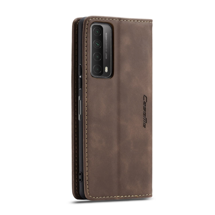 For Huawei P Smart 2021 CaseMe-013 Multifunctional Retro Frosted Horizontal Flip Leather Case with Card Slot & Holder & Wallet(Coffee) - Huawei Cases by CaseMe | Online Shopping South Africa | PMC Jewellery | Buy Now Pay Later Mobicred