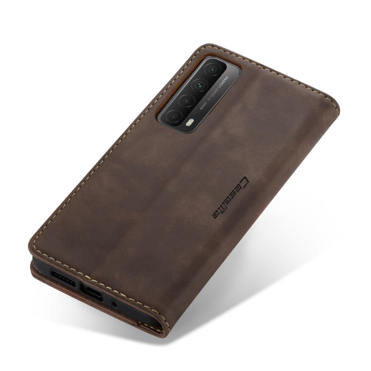 For Huawei P Smart 2021 CaseMe-013 Multifunctional Retro Frosted Horizontal Flip Leather Case with Card Slot & Holder & Wallet(Coffee) - Huawei Cases by CaseMe | Online Shopping South Africa | PMC Jewellery | Buy Now Pay Later Mobicred