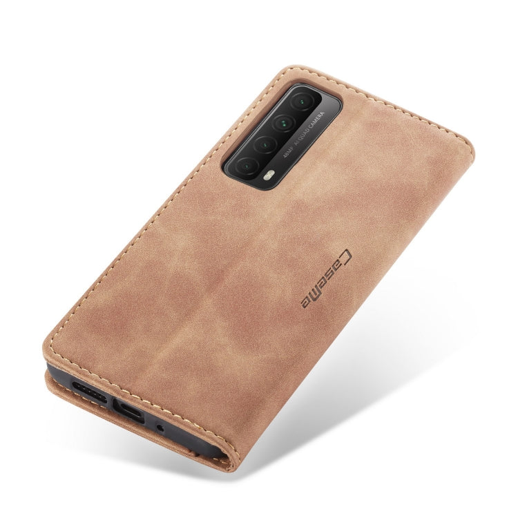 For Huawei P Smart 2021 CaseMe-013 Multifunctional Retro Frosted Horizontal Flip Leather Case with Card Slot & Holder & Wallet(Brown) - Huawei Cases by CaseMe | Online Shopping South Africa | PMC Jewellery | Buy Now Pay Later Mobicred