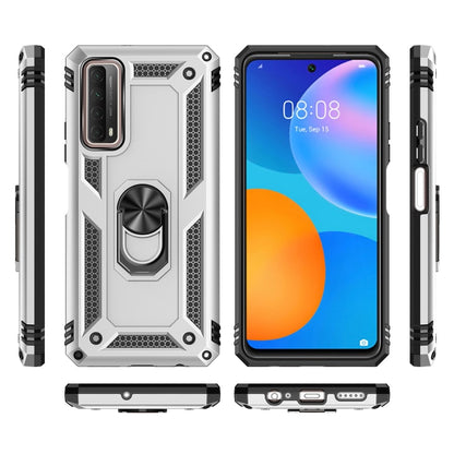 For Huawei P Smart 2021 Shockproof TPU + PC Protective Case with 360 Degree Rotating Holder(Silver) - Huawei Cases by PMC Jewellery | Online Shopping South Africa | PMC Jewellery | Buy Now Pay Later Mobicred