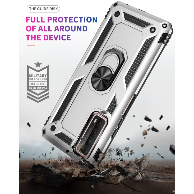 For Huawei P Smart 2021 Shockproof TPU + PC Protective Case with 360 Degree Rotating Holder(Silver) - Huawei Cases by PMC Jewellery | Online Shopping South Africa | PMC Jewellery | Buy Now Pay Later Mobicred