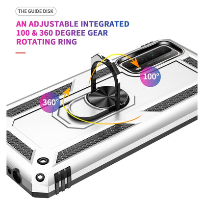 For Huawei P Smart 2021 Shockproof TPU + PC Protective Case with 360 Degree Rotating Holder(Silver) - Huawei Cases by PMC Jewellery | Online Shopping South Africa | PMC Jewellery | Buy Now Pay Later Mobicred