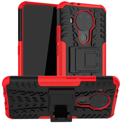 For Nokia 3.4 / 5.4 Tire Texture Shockproof TPU+PC Protective Case with Holder(Red) - Nokia Cases by PMC Jewellery | Online Shopping South Africa | PMC Jewellery | Buy Now Pay Later Mobicred