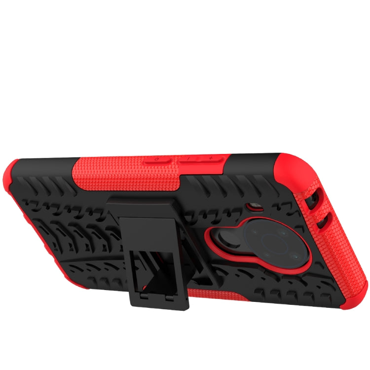 For Nokia 3.4 / 5.4 Tire Texture Shockproof TPU+PC Protective Case with Holder(Red) - Nokia Cases by PMC Jewellery | Online Shopping South Africa | PMC Jewellery | Buy Now Pay Later Mobicred