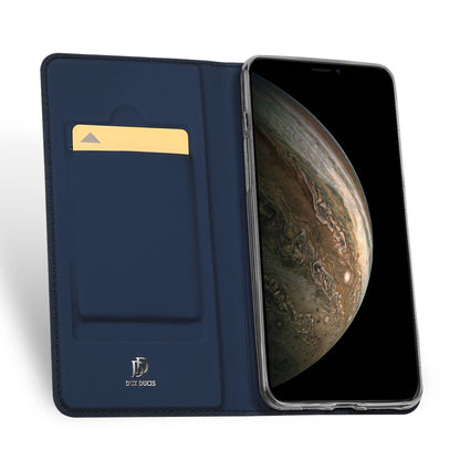 For iPhone 11 DUX DUCIS Skin Pro Series Shockproof Horizontal Flip Leather Case with Holder & Card Slots(Dark Blue) - iPhone 11 Cases by DUX DUCIS | Online Shopping South Africa | PMC Jewellery | Buy Now Pay Later Mobicred