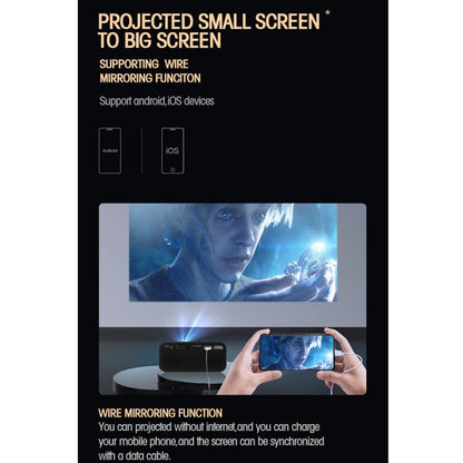 T500 1920x1080P 80 Lumens Portable Mini Home Theater LED HD Digital Projector With Remote Control & Adaptor(Yellow) - LED Projector by PMC Jewellery | Online Shopping South Africa | PMC Jewellery | Buy Now Pay Later Mobicred