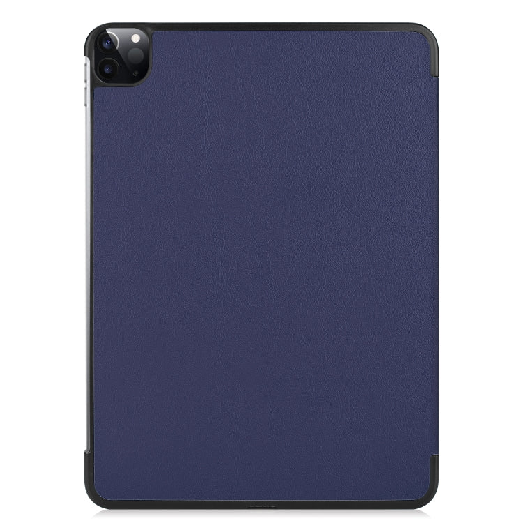 For  iPad Air 13 2024 / Pro 12.9 2022 Custer Texture 3-folding Smart Leather Tablet Case(Dark Blue) - iPad Pro 12.9 (2022/2021) Cases by PMC Jewellery | Online Shopping South Africa | PMC Jewellery | Buy Now Pay Later Mobicred