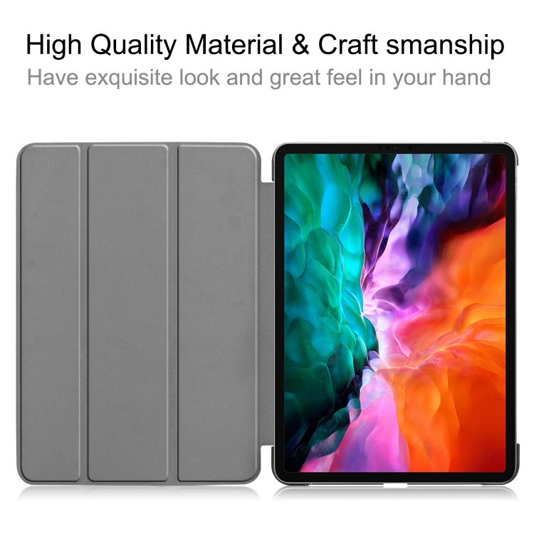 For  iPad Air 13 2024 / Pro 12.9 2022 Custer Texture 3-folding Smart Leather Tablet Case(Red) - iPad Pro 12.9 (2022/2021) Cases by PMC TechLife | Online Shopping South Africa | PMC TechLife | Buy Now Pay Later Mobicred
