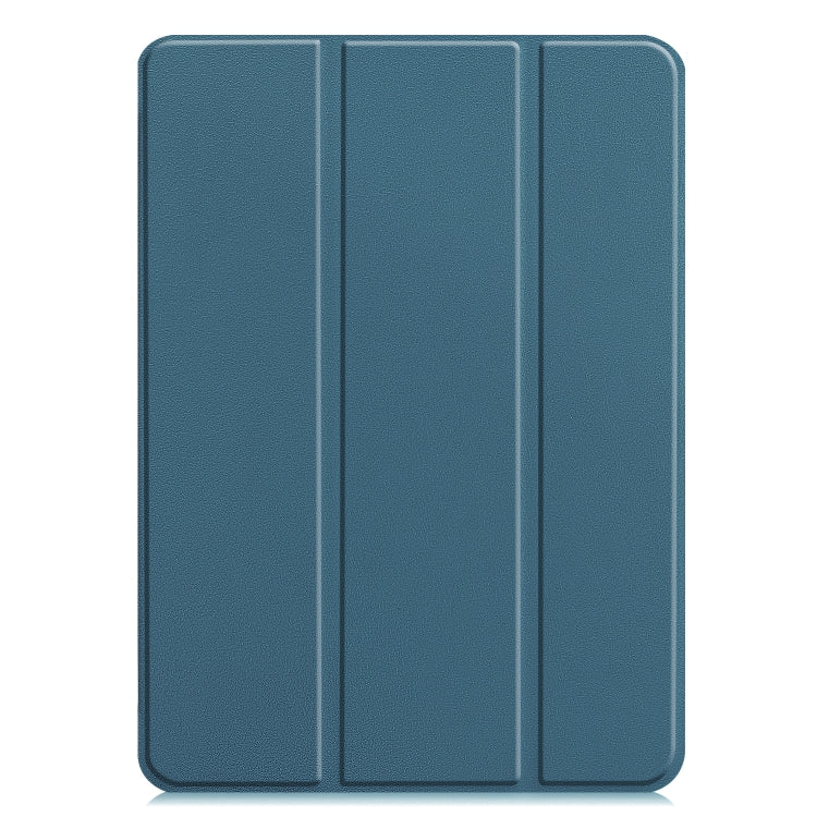 For  iPad Air 13 2024 / Pro 12.9 2022 Custer Texture 3-folding Smart Leather Tablet Case(Dark Green) - iPad Pro 12.9 (2022/2021) Cases by PMC Jewellery | Online Shopping South Africa | PMC Jewellery | Buy Now Pay Later Mobicred