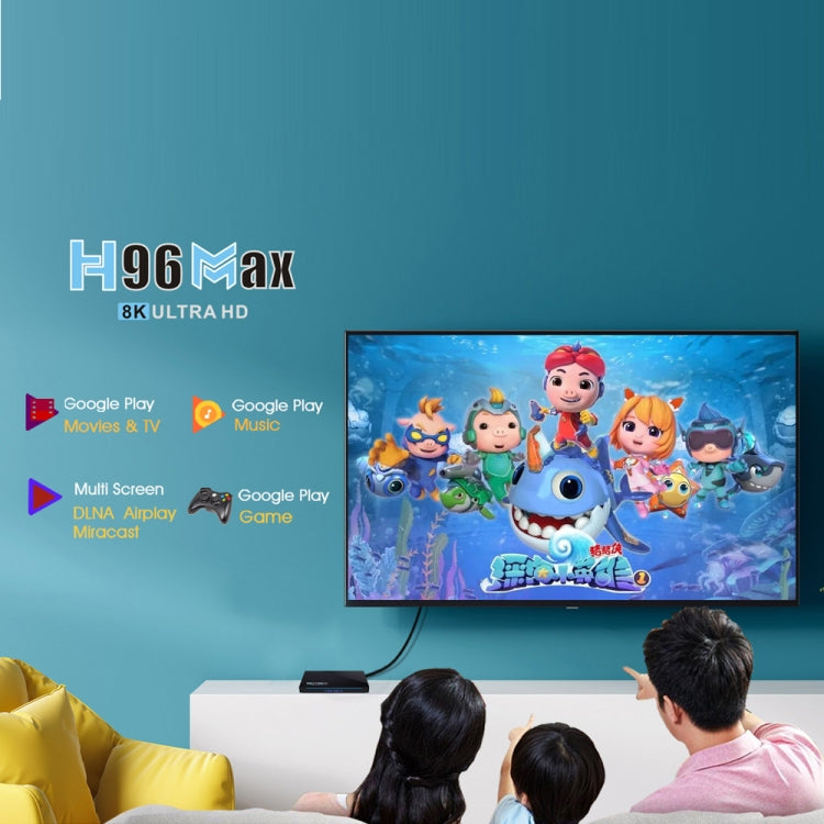 H96 Max 8K Smart TV BOX Android 11.0 Media Player with Remote Control, Quad Core RK3566, RAM: 4GB, ROM: 32GB, Dual Frequency 2.4GHz WiFi / 5G, Plug Type:EU Plug - RK3566 by PMC Jewellery | Online Shopping South Africa | PMC Jewellery | Buy Now Pay Later Mobicred