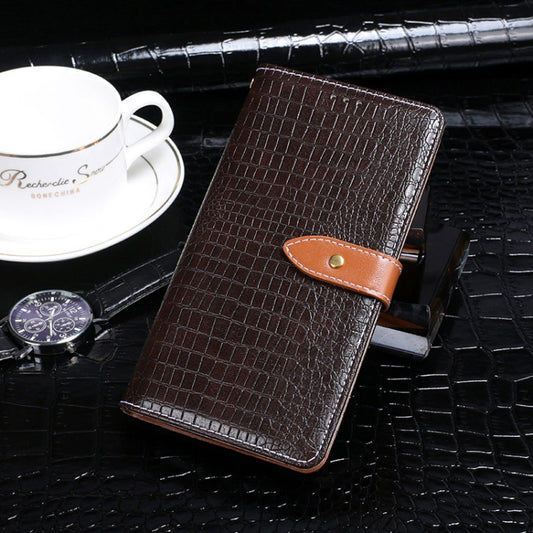 For Umidigi A9 idewei Crocodile Texture Horizontal Flip Leather Case with Holder & Card Slots & Wallet(Dark Brown) - More Brand by idewei | Online Shopping South Africa | PMC Jewellery | Buy Now Pay Later Mobicred