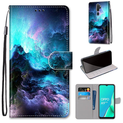 For OPPO A9 (2020) / A5 (2020) / A11X / A11 Coloured Drawing Cross Texture Horizontal Flip PU Leather Case with Holder & Card Slots & Wallet & Lanyard(Colorful Clouds) - OPPO Cases by PMC Jewellery | Online Shopping South Africa | PMC Jewellery | Buy Now Pay Later Mobicred