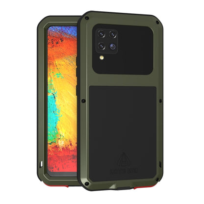 For Samsung Galaxy A42 LOVE MEI Metal Shockproof Waterproof Dustproof Protective Case with Glass(Army Green) - Galaxy Phone Cases by LOVE MEI | Online Shopping South Africa | PMC Jewellery