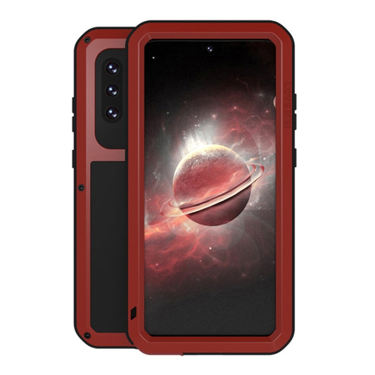 For Samsung Galaxy A72 5G / 4G LOVE MEI Metal Shockproof Waterproof Dustproof Protective Case with Glass(Red) - Galaxy Phone Cases by LOVE MEI | Online Shopping South Africa | PMC Jewellery | Buy Now Pay Later Mobicred