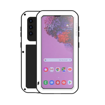 For Samsung Galaxy S21 5G LOVE MEI Metal Shockproof Waterproof Dustproof Protective Case with Glass(White) - Galaxy S21 5G Cases by LOVE MEI | Online Shopping South Africa | PMC Jewellery | Buy Now Pay Later Mobicred