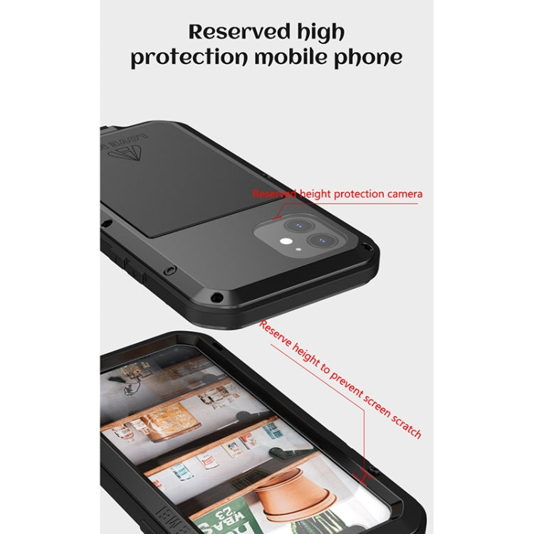 For iPhone 12 LOVE MEI Metal Shockproof Life Waterproof Dustproof Protective Case(Silver) - free shipping - PMC TechLife - Order now!