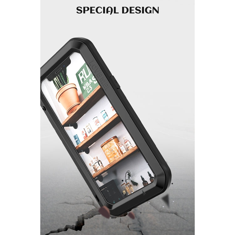 For iPhone 12 LOVE MEI Metal Shockproof Life Waterproof Dustproof Protective Case(Red) - iPhone 12 / 12 Pro Cases by LOVE MEI | Online Shopping South Africa | PMC TechLife | Buy Now Pay Later Mobicred