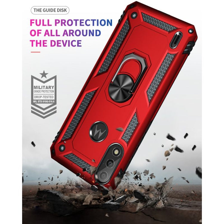 For Motorola Moto E7 Power (2021) Shockproof TPU + PC Protective Case with 360 Degree Rotating Holder(Red) - Motorola Cases by PMC Jewellery | Online Shopping South Africa | PMC Jewellery | Buy Now Pay Later Mobicred