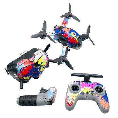 FPV-TZ-SF 4 in 1 Waterproof Anti-Scratch Decal Skin Wrap Stickers Personalized Film Kits for DJI FPV Drone & Goggles V2 & Remote Control & Rocker(Graffiti) - Protective Film & Stickers by PMC Jewellery | Online Shopping South Africa | PMC Jewellery | Buy Now Pay Later Mobicred