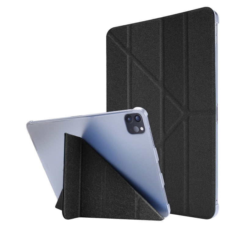 For iPad Air 13 2024 / iPad Pro 12.9 2022 / 2021 Silk Texture Horizontal Deformation Flip Leather Tablet Case with Holder(Black) - iPad Pro 12.9 (2022/2021) Cases by PMC Jewellery | Online Shopping South Africa | PMC Jewellery | Buy Now Pay Later Mobicred